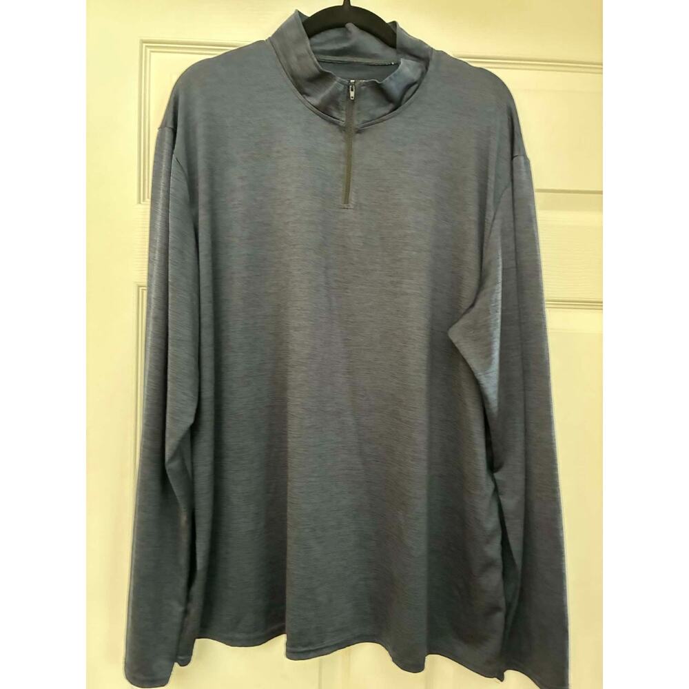 Real Essentials 1/4 Zip Pullover Mens XL Navy Performance Athletic Stretch